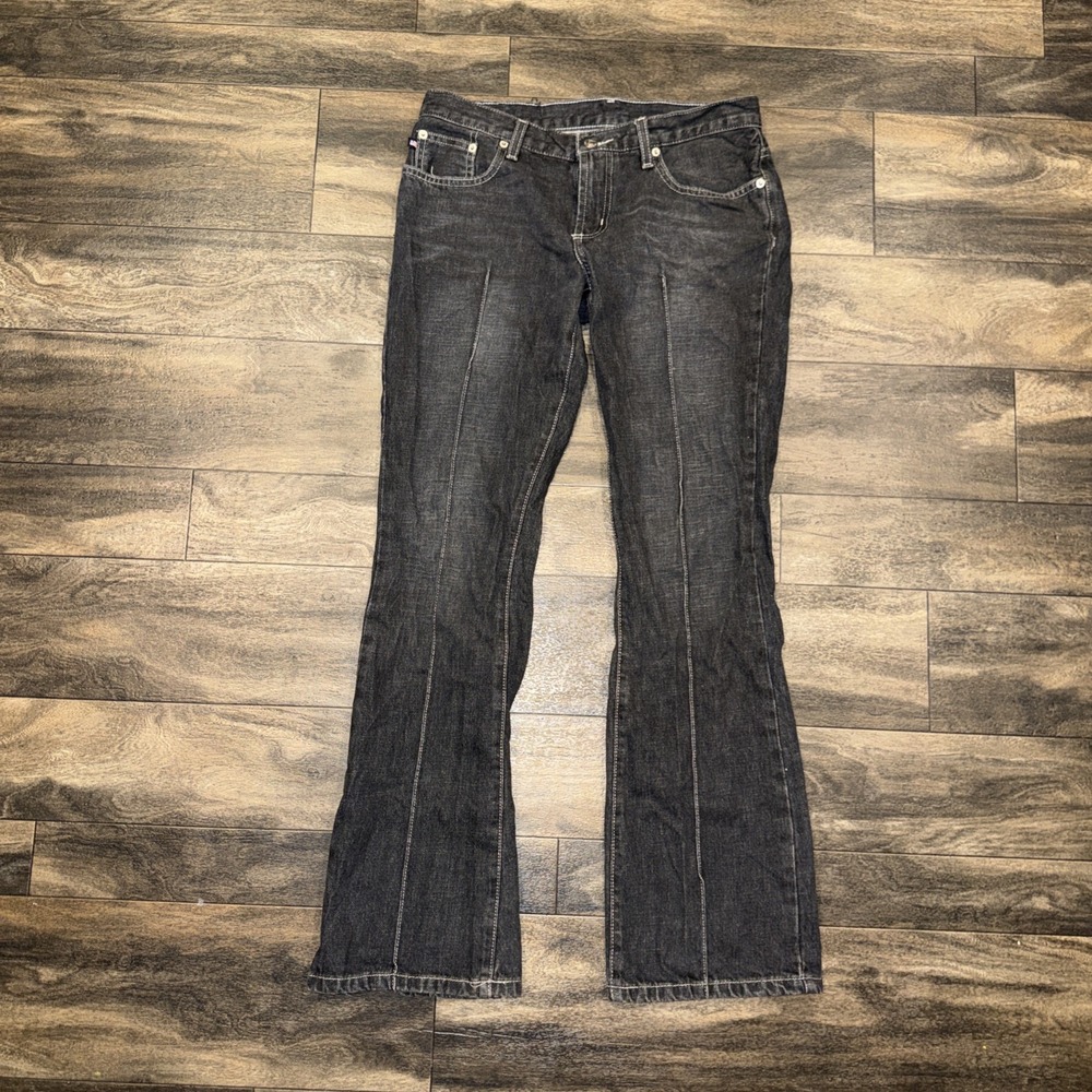Polo Jeans Co Ralph Lauren Faded Black Denim Pintuck Jeans Women's Size 6